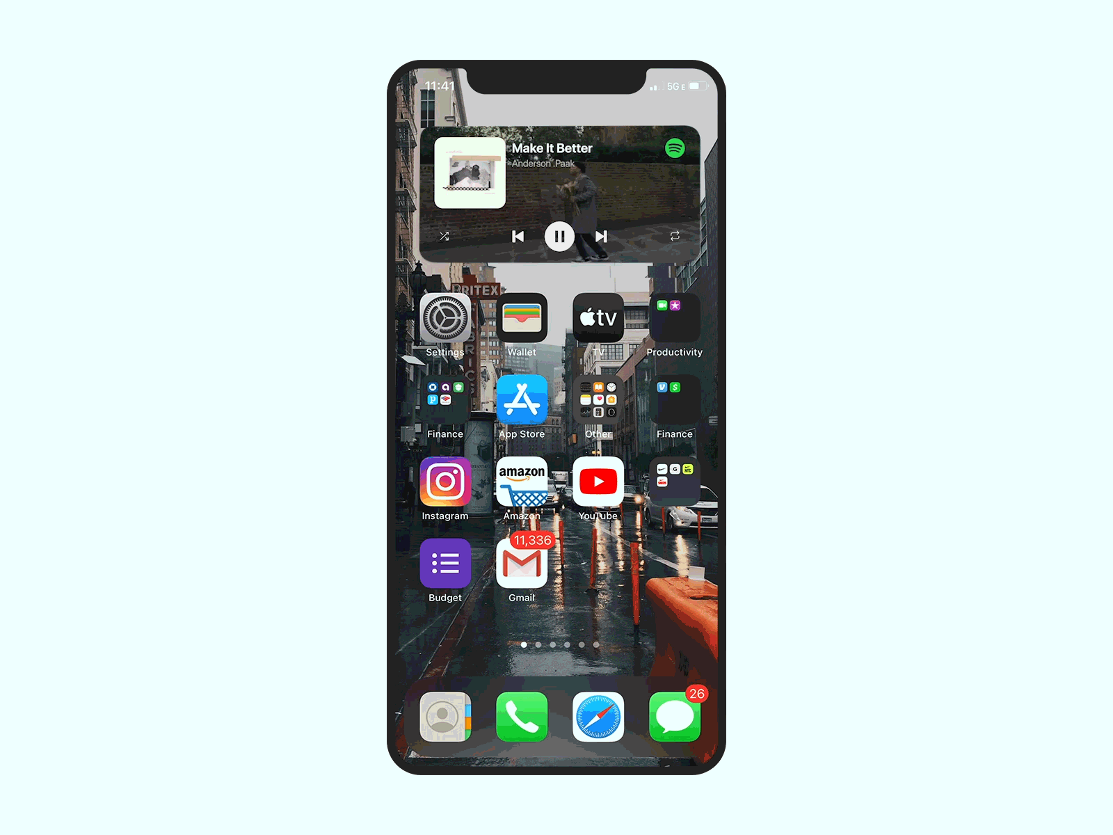 Animated Spotify iOS music widget exploration